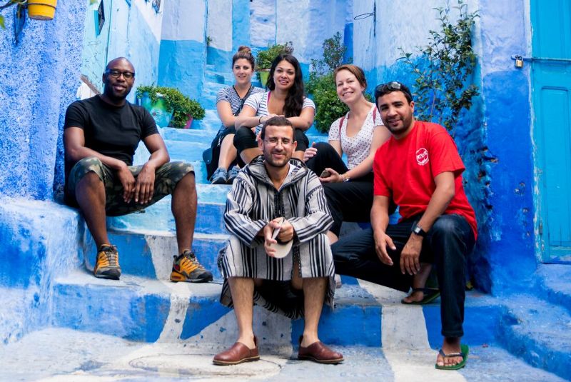 intrepid travel-morocco-chefchaouen-group-pose-009